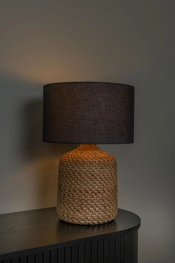 Lucide Premium ARRAH - Lampe de table - Ø 35 cm - 1xE27 - Naturel - ambiance 1